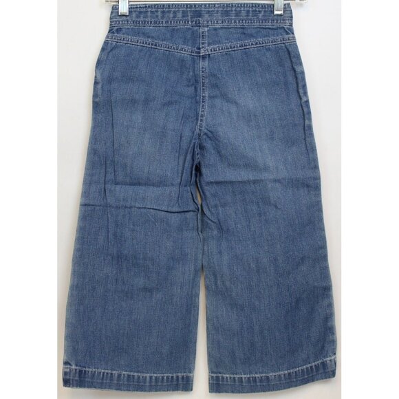 NEW 2006/05 Gymboree Prep Club Denim Jeans 10 Spring Tulip Flower Wide Leg Capri - Picture 4 of 6